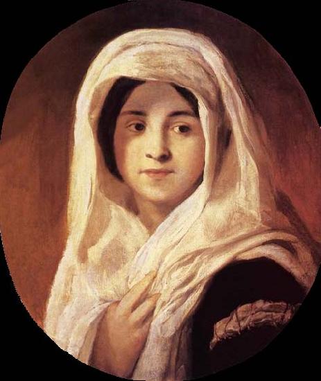 Brocky, Karoly Portrait of a Woman with Veil Germany oil painting art